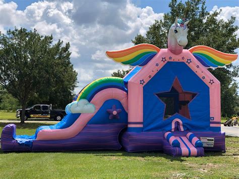 Unicorn Bounce House and Slide - Orlando Inflatables - Party Rentals