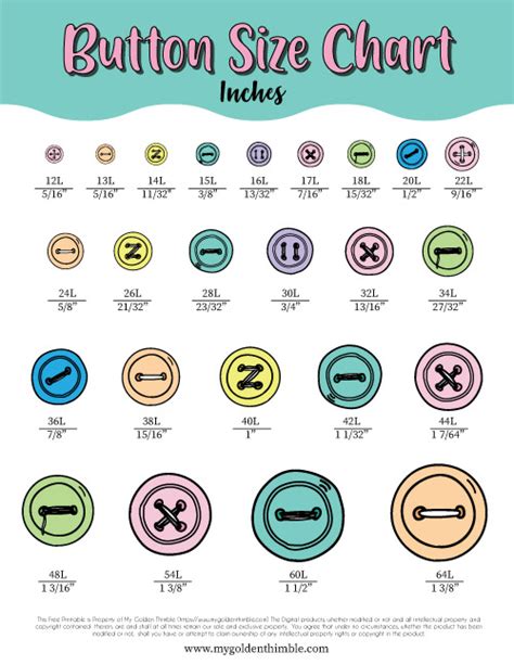 Easy button sizes guide with free printable chart – Artofit