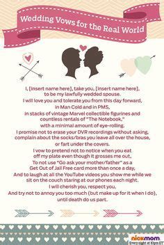 Traditional wedding vows are too formal and serious. This is why funny ...