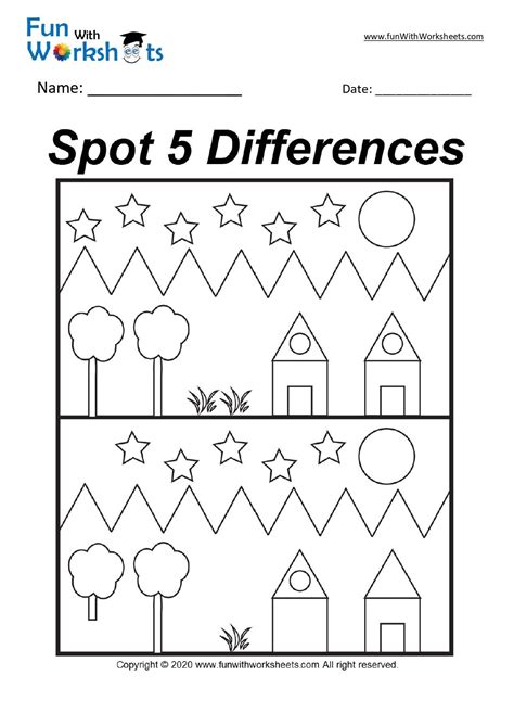 Spot The Difference Worksheets