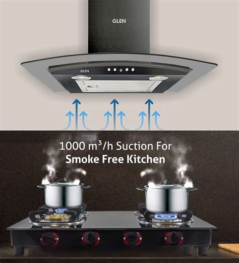 Buy Glen 6071 1000 M3/H Black EX Kitchen Chimney with Baffle Filter at 50% OFF by Glen | Pepperfry