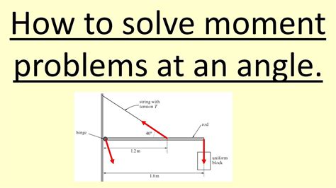 1.46 How to solve problems with moments at an angle. - YouTube