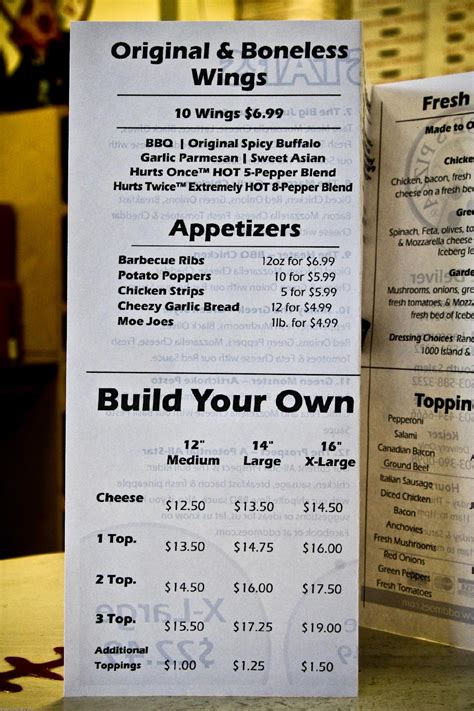 Menu at Odd Moe's Pizza pizzeria, Salem, Edgewater St NW