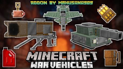 Minecraft Pe War Mod | MrHusana909's War Vehicles and Artilery - Mod Showcase War Vehicles - YouTube