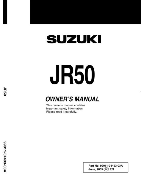 SUZUKI JR50 OWNER'S MANUAL Pdf Download | ManualsLib