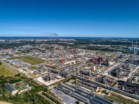 Oil Refinery with Terminals for Storage Petroleum Products Stock Photo ...