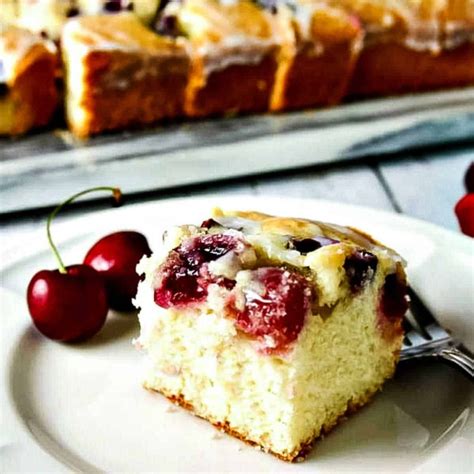 Cherry Cake with Buttermilk Powdered Sugar Glaze - Life, Love, and Good ...