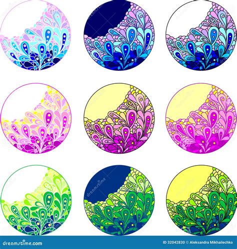 Colorful stickers stock vector. Illustration of abstract - 32042830