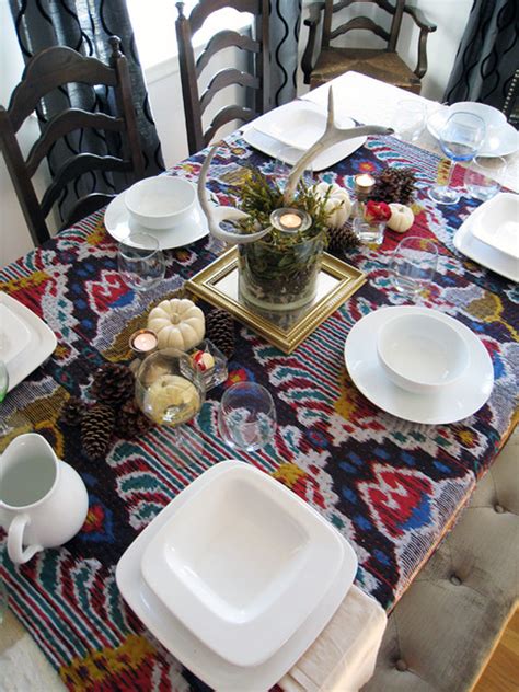 setting your table with ikat and antlers+thanksgiving tabletop decor ...