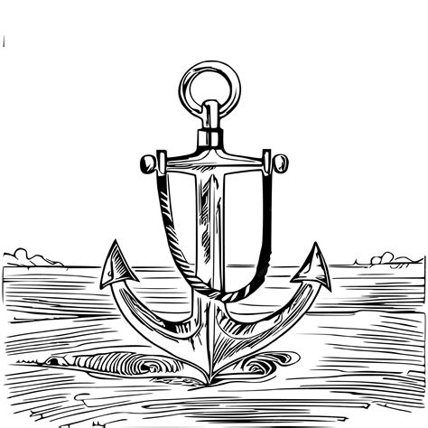 Premium Vector | Vintage sea anchor hand drawn vector line art anchor