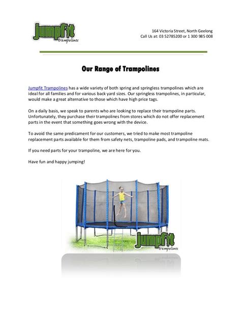 Trampoline Maintenance and Safety Precautions