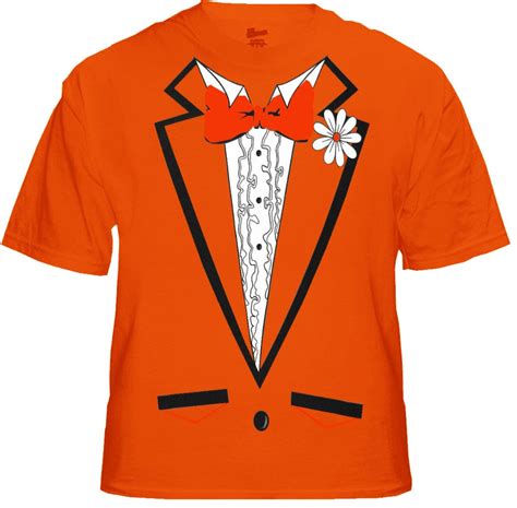 Tuxedo Shirt - Men's Orange Tuxedo T-Shirt With Ruffles – Bewild