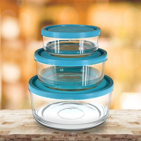 3 Piece Glass Bowl Set With Plastic Lid Bowls 3-piece Glass Bowl Set, Nesting Glass Mixing ...