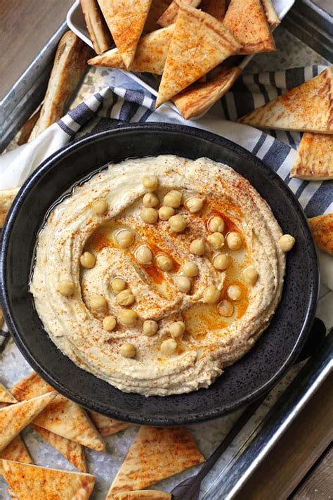 Homemade Hummus and Pita Chips - SueBee Homemaker