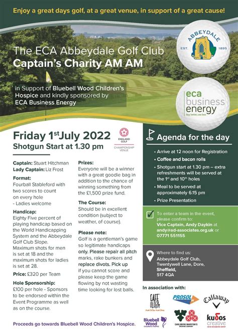 The ECA Abbeydale Golf Club Captain's Charity AM AM