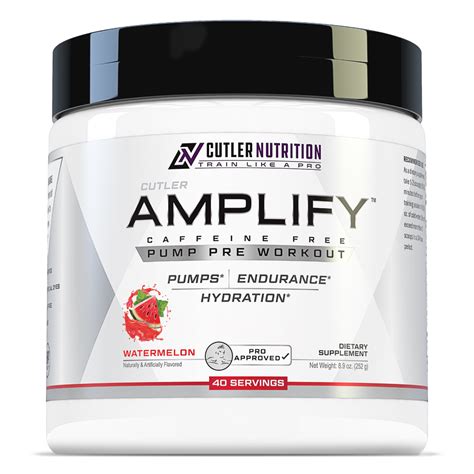 AMPLIFY | Jay Cutler Non-Stim Pump Pre Workout Supplement – Cutler Nutrition