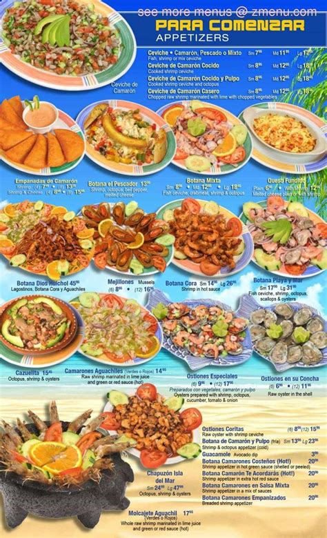 Menu at Isla Del Mar # 2 restaurant, Waukegan