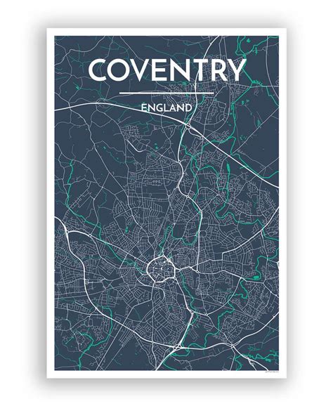 Coventry Map Art Print | Coventry map, Map art print, Coventry city