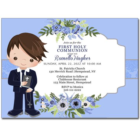 First Holy Communion Blank Invitations