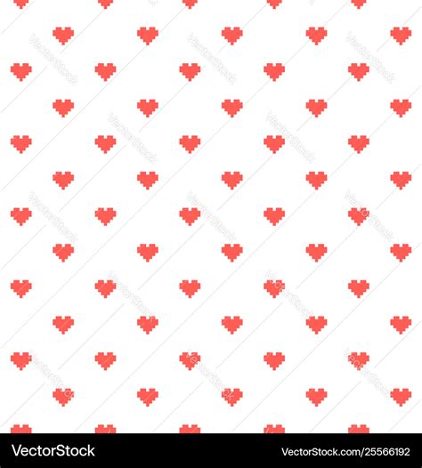 Seamless pixel heart background Royalty Free Vector Image