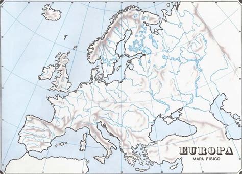 MAPA DE EUROPA político, físico y mudo Para imprimir A4 y estudiar