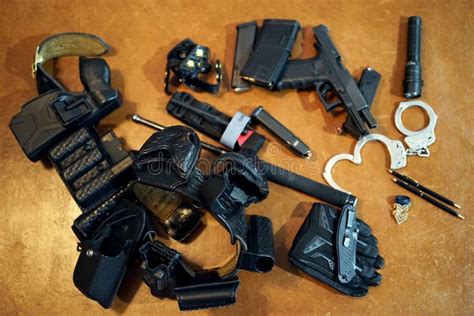 Everyday Law Enforcement Gear And Duty Belt Editorial Image - Image of ...