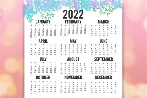 New Year Yearly Calendar 2022 Template Graphic by The GraphicSphere ...