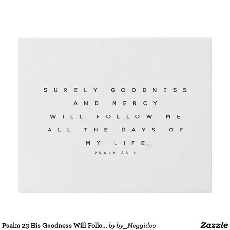 Psalm 23 His Goodness Will Follow Me Canvas Print | Zazzle in 2023 | Psalms, Bible verse signs ...