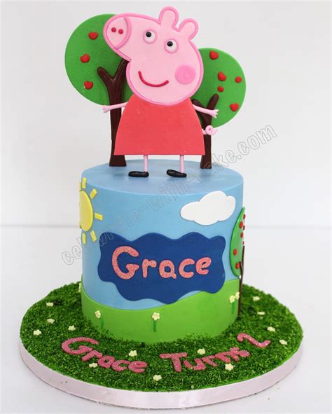 Single Tier Peppa Pig themed Cake