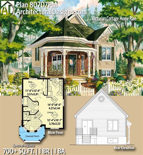 Plan 80707PM: Victorian Cottage Home Plan | Cottage house plans, House ...