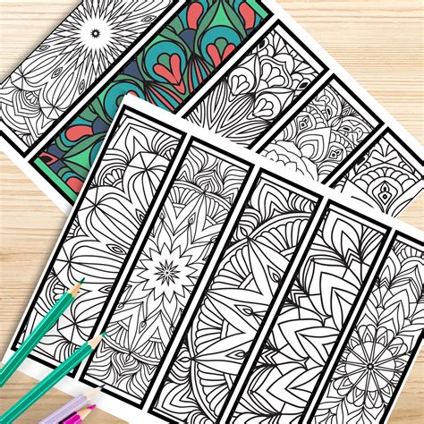 Printable Mandala Coloring Bookmarks set of 10 Mandala - Etsy | Coloring bookmarks, Mandala ...