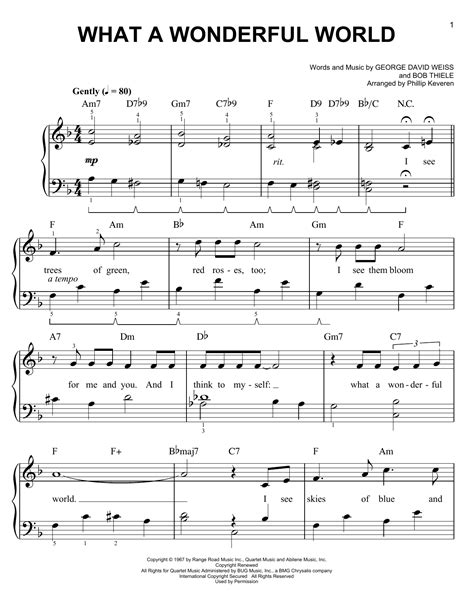 What A Wonderful World | Sheet Music Direct