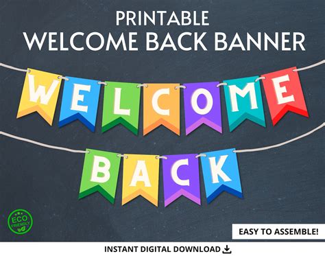 Welcome Back Banner, Printable Welcome Back Banner, Printable Banner - Etsy