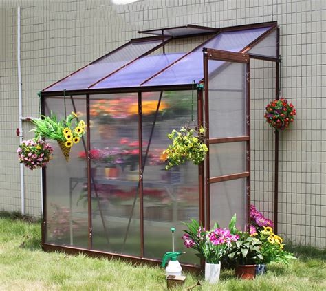 Lean To Greenhouse With Polycarbonate Sheet And Aluminium Frame Hx74513g - Buy Lean To ...