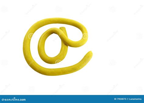 Yellow Plasticine Arroba Email Sign Stock Image - Image of isolated, character: 7904875