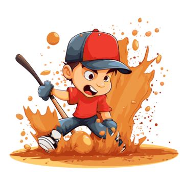 Hitting Clipart Cartoon Child Playing Baseball With A Bat And Ball Vector, Hitting, Clipart ...