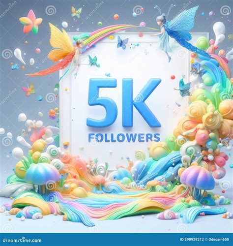 Goal Achieved Celebration "5 Thousand Followers" Written on Abstract ...