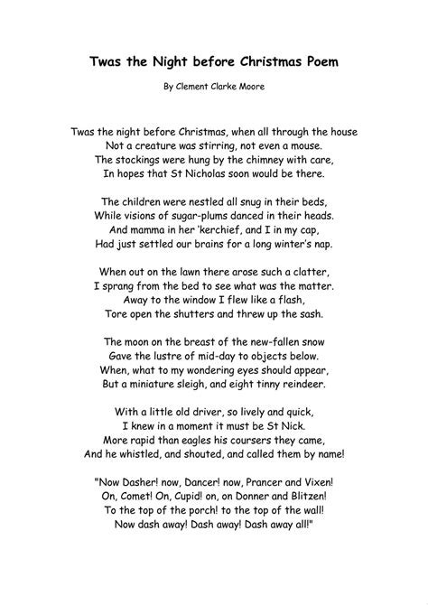 New twas the night before christmas poem printable version at temasistemi.net | Christmas poems ...