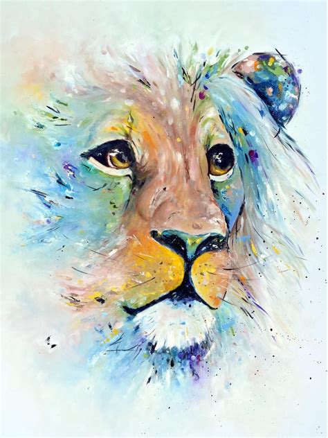 Lion Painting, Art Painting Oil, Original Oil Painting, Watercolor Paintings, Watercolors ...