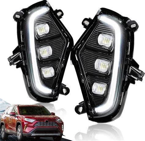 Buy LED Daytime Running Lights for Toyota RAV4 2019 2020 2021 DRL Fog Lamps Kit, Rav4 Fog Lights ...