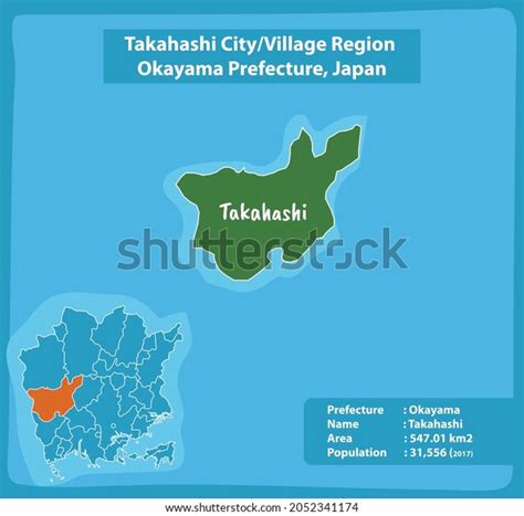 Takahashi City Village Region Okayamaprefecture Map Stock Vector (Royalty Free) 2052341174 ...