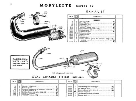 Mobylette/Moped/Series 40/N40/In English/ Parts Book With Full Exploded ...