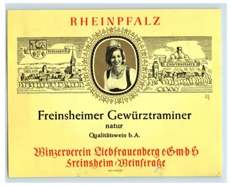 1970'S-80'S RHEINPFALZ FREINSHEIMER German Wine Label Original S28E $15.00 - PicClick