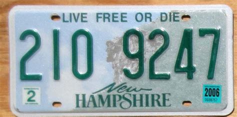 2006 New Hampshire vg-ex | Automobile License Plate Store: Collectible License Plates for Less