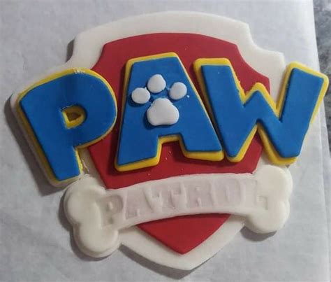 Paw Patrol edible fondant Logo by BettysBakeryBoutique on Etsy