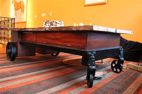 Custom Coffee Table//Fireplace//Industrial Cart by Crafty Naturals | CustomMade.com
