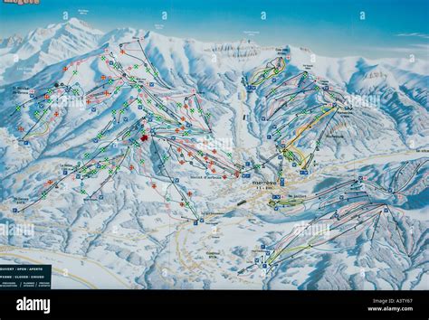 Alps ski map Stock Photo - Alamy