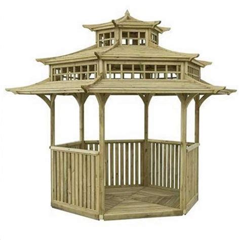 Wooden Garden Oriental Pagoda Japanese Design Gazebo - Pure Garden ...