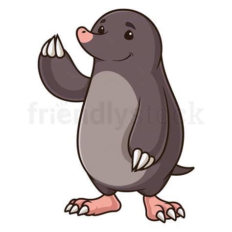 Happy Mole Cartoon Vector Illustration - FriendlyStock