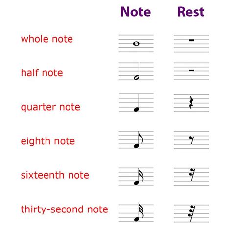 Note Durations | Whole Note, Half Note, Quarter Note, Eighth Note, and ...